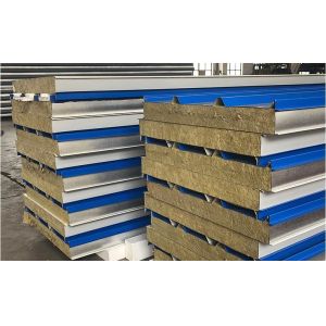 50k100mm Rockwool Roof Sandwich Panel Fireproof Glass Wool