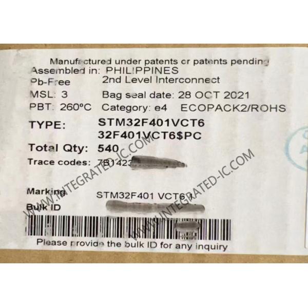 Buy Microcontroller MCU STM32F401VCT6 256KB FLASH Microcontroller Chip LQFP100 84MHz at wholesale prices