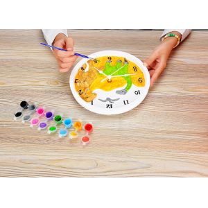 3D Plaster Dinosaur Clock Children Painting Set With Mounting Hardware