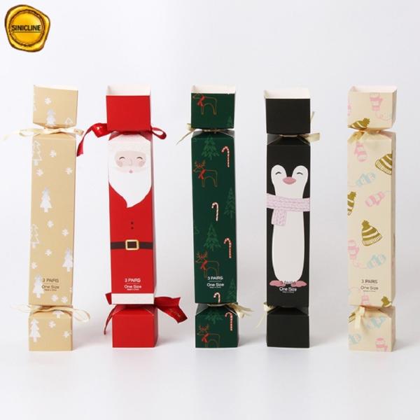 Buy Christmas Packaging 300gsm Candy Shape Cosmetic Packaging Box With Ribbon at wholesale prices