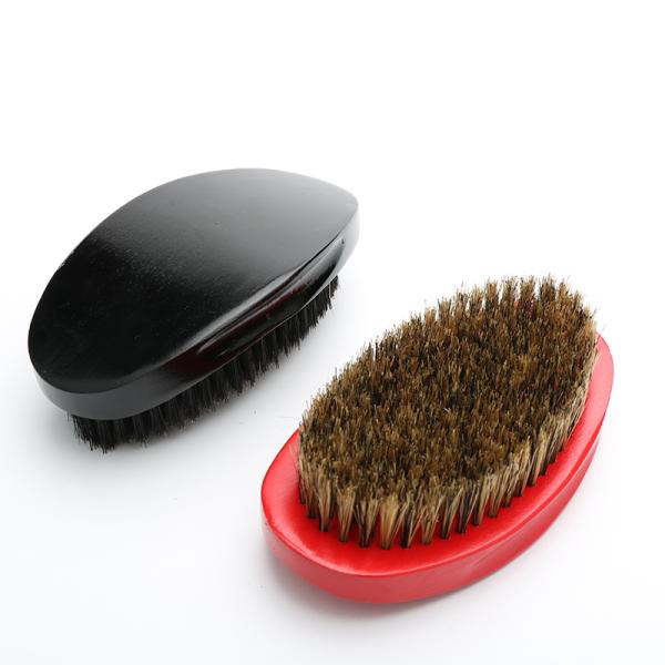 Oem Custom Wave Hair Brush For 360 Wood Handle Natural Wild Boar Bristle