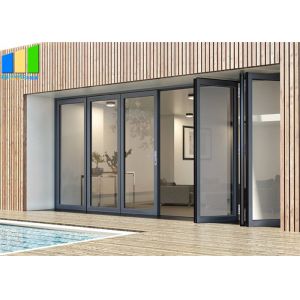 Balcony Horizontal Folding Door Decorative Aluminum Frame Glass Bifold Door