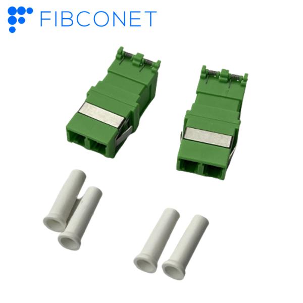 Single-Mode DX LC/APC Fiber Optic Adapter Without Flange PBT Material Quad Fiber Cores
