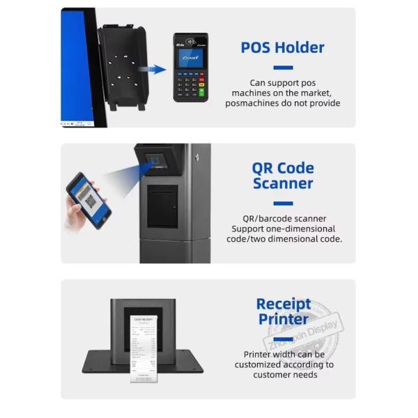 15.6" Touch Screen Windows POS Payment Kiosk with Double Sided Self Service Order Tablet and Incell Capacitive Touch