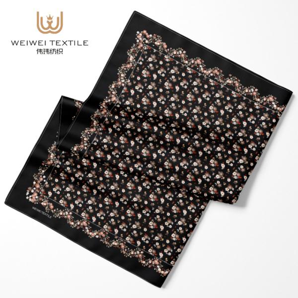 Luxury Black Square Smooth Feeling Headscarf Digital Patterns Comfortable Tudung Bawal Cotton Voile Muslim Scarf Shawl for Women