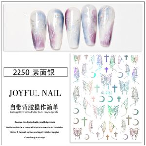 Transform Your Nails into a Work of Art with Golden and Silver Butterfly 2D