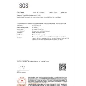 Shenzhen Tinda Hardware & Plastic Co., Ltd. Certifications