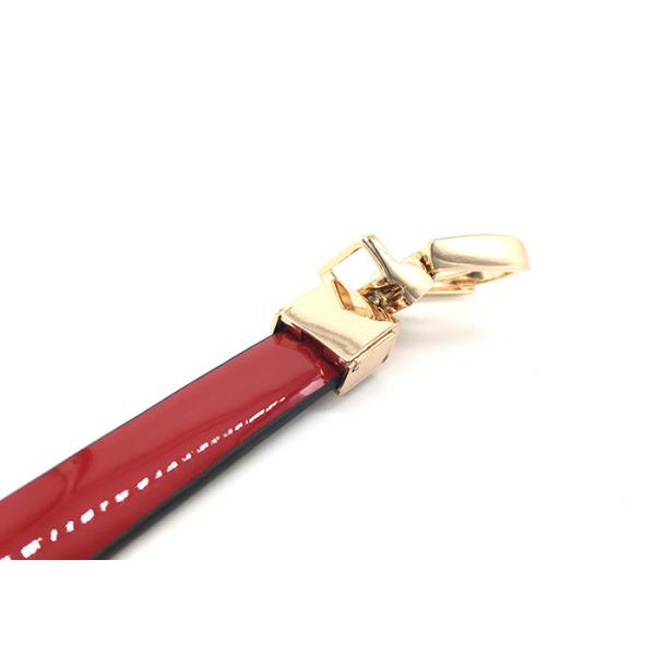 Red 1.5CM Womens Skinny Leather Belt With Gold Buckle