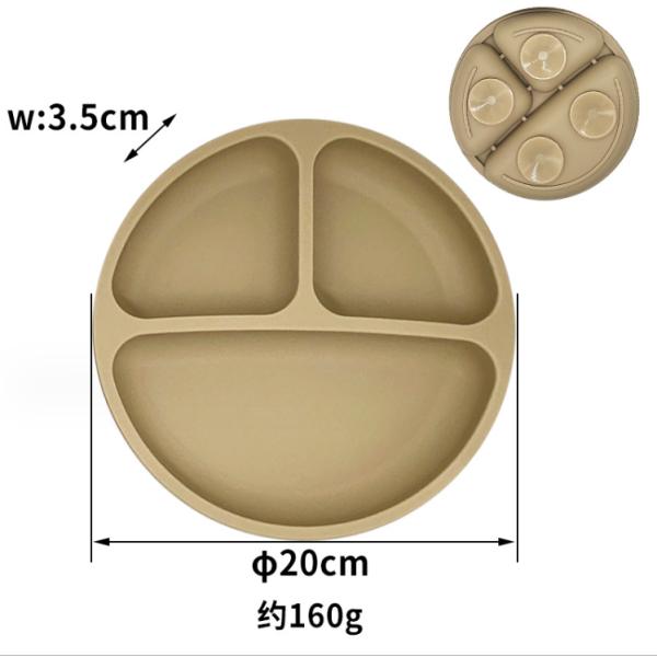 BPA Free Silicone Non-Slip Baby Dinner Plate with Suction Cup and Food Grade Material
