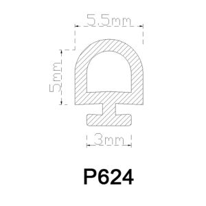 Noise Reduction Pvc Rubber Seal Black Slot Type Strips For Aluminium Profile