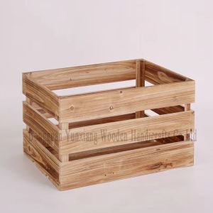 Quality Decorative Nesting Wooden Crates for Storage Display Rustic Wood Decorative Storage Crates with Handle for sale