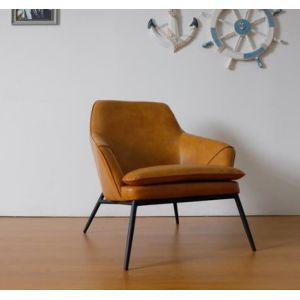 Modern Leisure Design Genuine Leather reception hotel Single Seater Chair