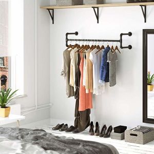 Industrial Pipe Style Rolling Garment Rack