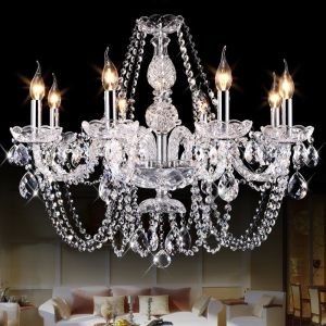 Swag Crystal Chandelier Lighting with Lampshade (WH-CY-84）