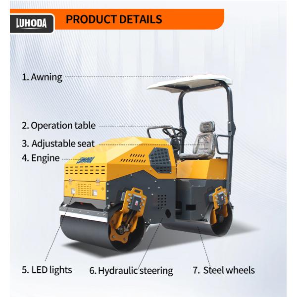 3 Ton Mini Asphalt Road Roller Diesel Engine Ride on Small Road Roller Road Compactor Factory Price