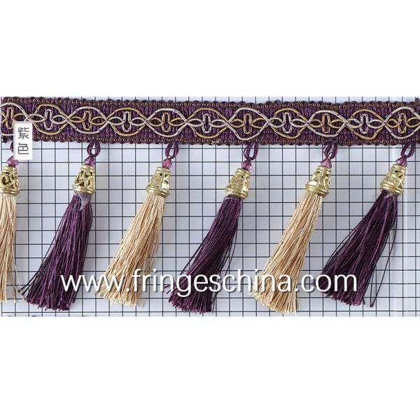 Handmade fashionable chain beads lace tassels fringes for curtain/sofa/pillow decoration