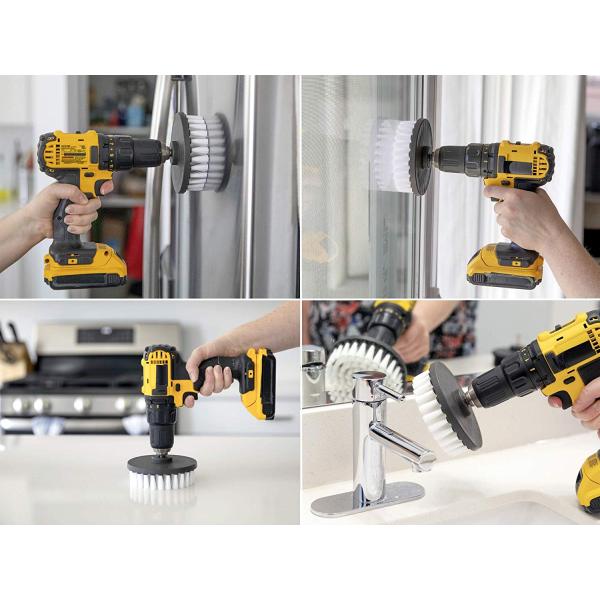 4inch Soft White Bristle Scrub Brush Electric Cleaning Brush For Drill