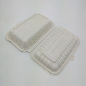 corn starch lunch box with lid take-away packaging box disposable fast food box