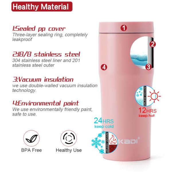 Hot sell 16OZ Double Walled Insulated Vacuum Stainless Steel Coffee Travel Tumblers Mugs, Wholesale Custom Tumbler Cups in bulk