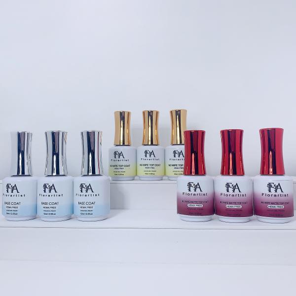 Hema Free Clear Top Coat Gel Base and TPO FREE Matte Top Coat Nail Polish No Wipe High Shine UV Top Coat