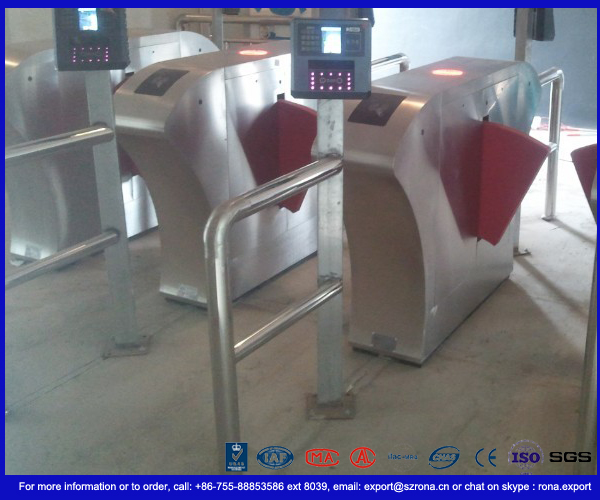 Stainless Steel Flap Barrier Gate Half Height Turnstiles Acrylic Blue Flap Barrier Gate Bi-Directional Turnstile