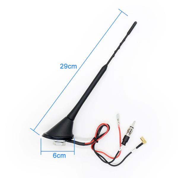 AM FM DAB Digital Radio Car Amplified Antenna 174MHz 20dBi With SMB Connector
