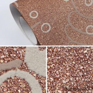 Bedroom Interior Wallpaper Designer Plant Fiber Particle 0.53*10M Size