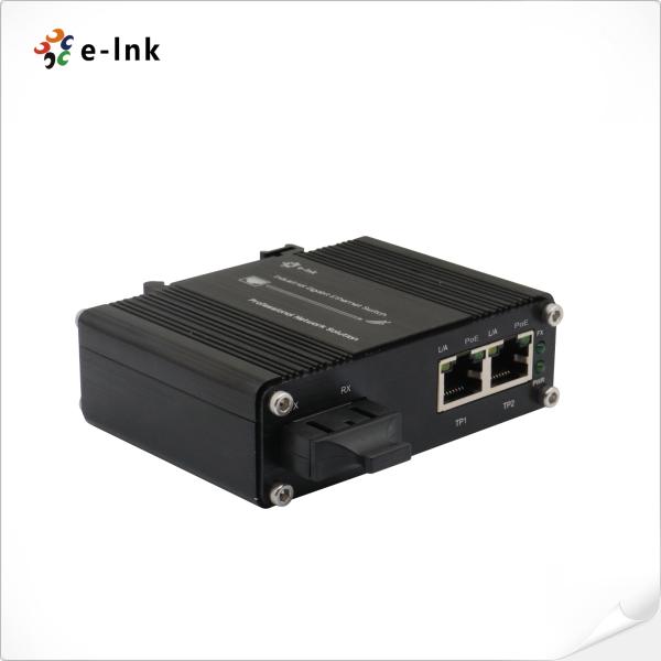 Industrial 1-Port 100Base-FX to 2-Port 10/100Base-T 60W PoE++ Media Converter