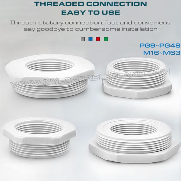 Hex Plastic Reducers Male to Female Thread PG9~PG48 & Hex Nylon Reducing Bushings Male to Female Thread M16~M63 for Electrical