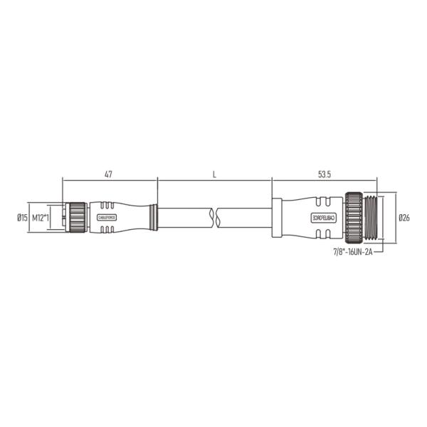 12A 300V Mini Change Connector PUR Male To Female Connector