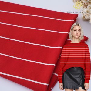 Lightweight Breathable Soft Striped Cotton Fabric For French Terry