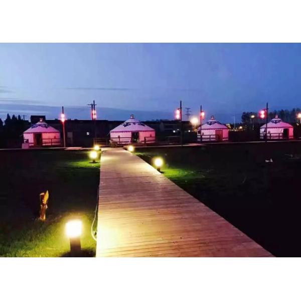 50 Square Meters Lodging / Restaurant Mongolian Yurt Tent Houses With Bathroom