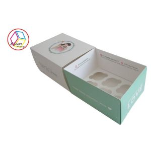 Food Safe Grade Paper Cupcake Boxes , Cupcake Packaging Boxes