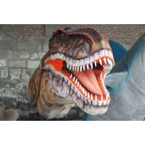 Waterproof Color Realistic Hand - Sculpted Dinosaur Head In Dinosaur Park
