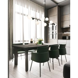 Classic Transitional PET Kitchen Cabinets Fitted Gray Kitchen Set Customized