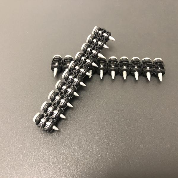 Buy High Carbon Steel Collated Concrete Nails 3.0x25mm Step Shank Galvanized For BX3 Nail Gun at wholesale prices