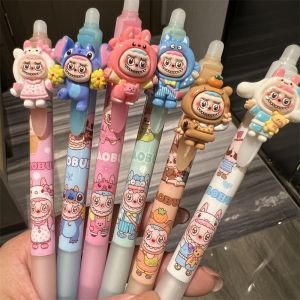 Cartoon Cute Stationery Labubu Kitty Pressing Erasable Gel Ink Pens