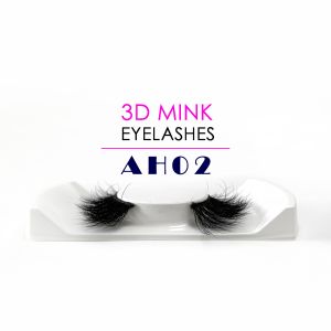 Natural Real Mink Eyelashes Black Color 8 - 27MM Length With Private Label