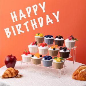 Assembled Design 3 Layers Acrylic Stand Riser Cosmetics Display Shelf For Action