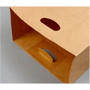 Recyclable Kraft Paper Bags With Handles Offset Printing Simple Design