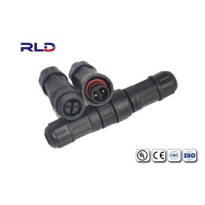 High Current Waterproof Plug Connector , 3 Pin Plastic Circular Connectors Gold