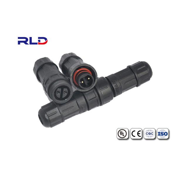 High Current Waterproof Plug Connector , 3 Pin Plastic Circular Connectors Gold