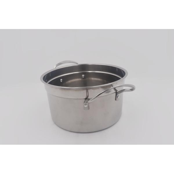 0.194cbm 4pcs Induction Stainless Steel Stock Pot With Lid