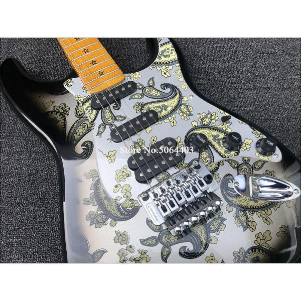 Maple fingerboard retro color front and rear stickers electric guitar double wave electric guitar free shipping
