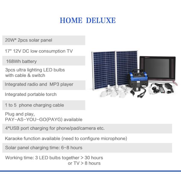 Economical Solar Power Home Kits , Karaoke Function Solar Power For Domestic Use