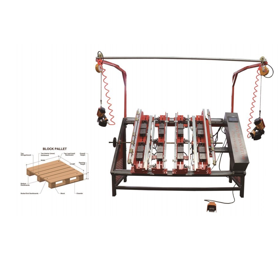 Pneumatic Wood Pallet Machine Semi-automatic Nailer Wood Sawdust Block Pallet