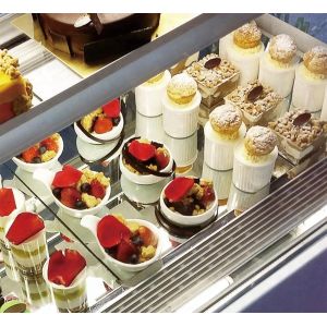 Arsenbo 583W Cake Display Refrigerator Countertop Painted Steel Glass