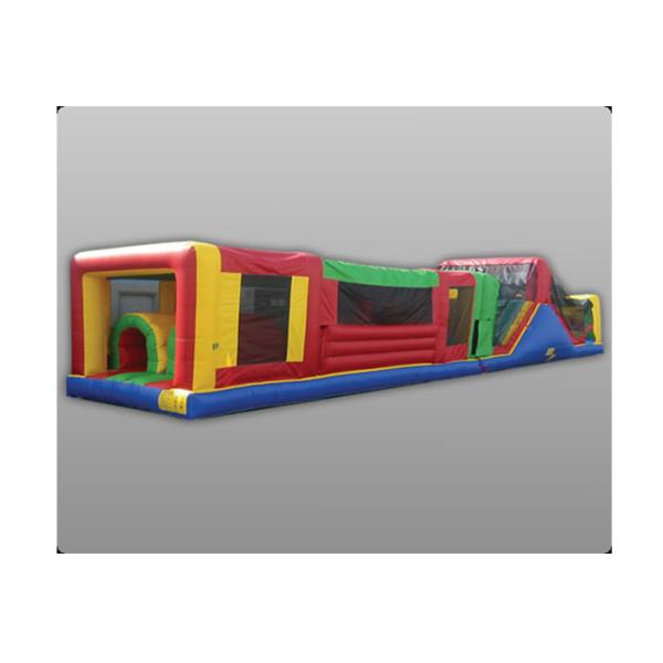 Waterproof Colorful 60m x 7m x 10m Inflatable Obstacle Course rentals For Kids And Adults