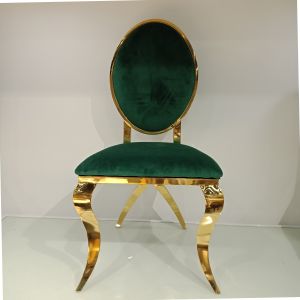 94cm Height Gold Leg Green Velvet Chairs For Wedding