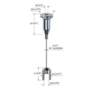 OEM Acoustic Panel Hanging System Up Adjustable 2000mm Length YW86004